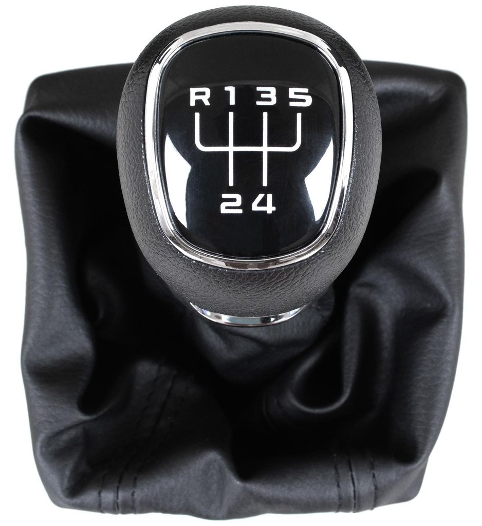 Skoda Octavia III 2012 - SCHWARZER ABS-Schaltknauf + Schaltmanschette mit Rahmen 5 GÄNGE