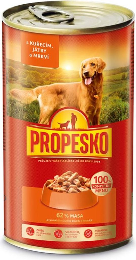 Propesko PES 1240 g kurczak, wątróbka, marchewka w sosie Zdjęcie produktu 