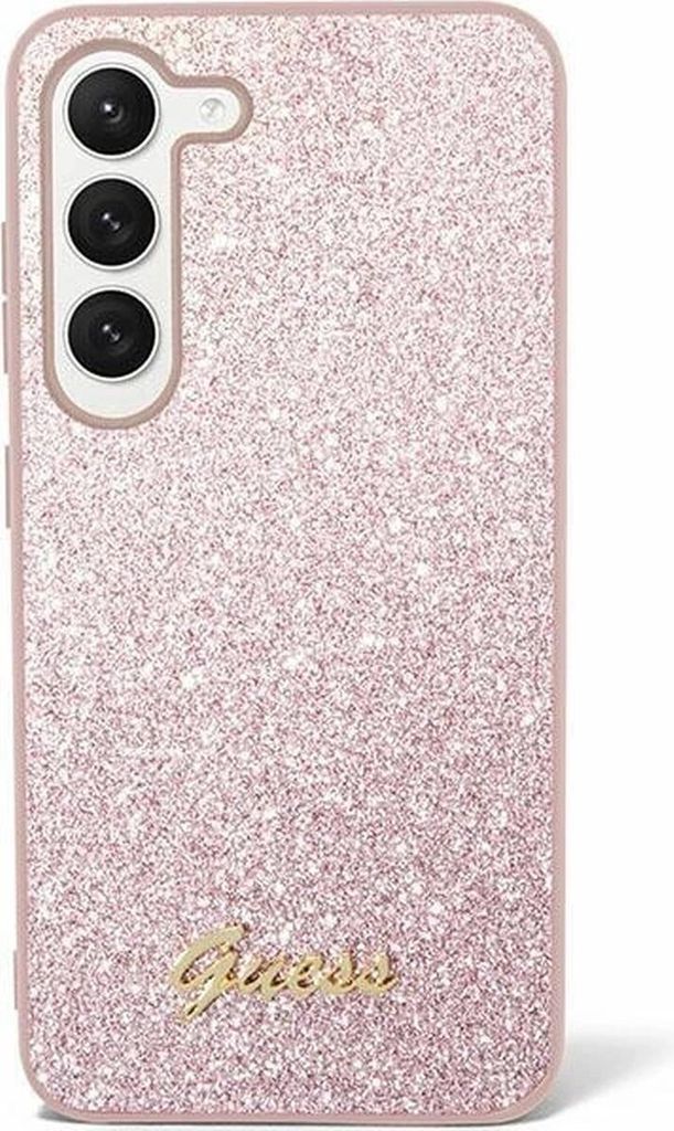 Guess GUHCS24LHGGSHP S24 Ultra S928 pink hardcase Glitter Script Schutzhülle