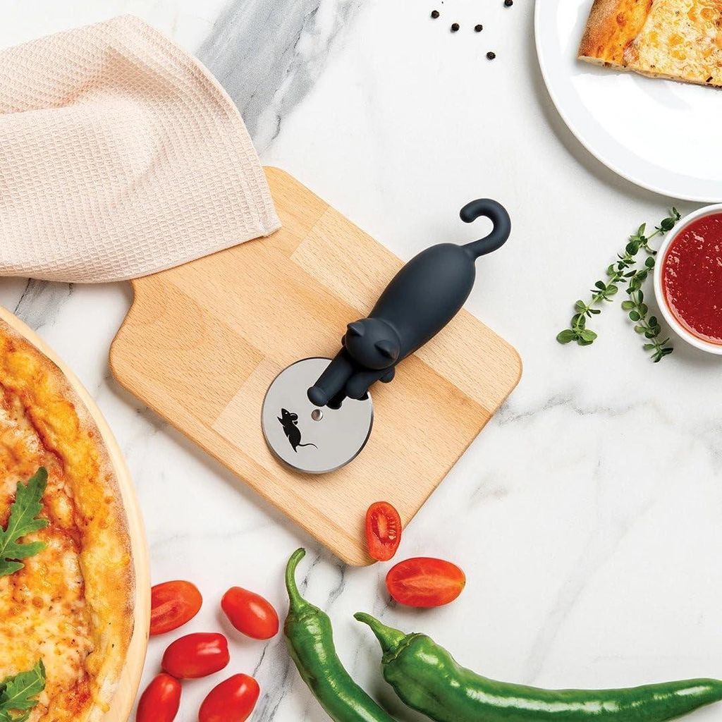 Kitty Cut Pizzaschneider - Edelstahl Lustiges Küchen Gadget und Geschenk für Katzenliebhaberinnen