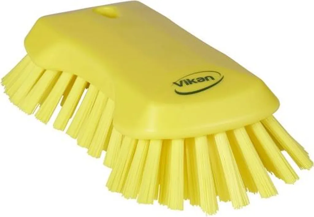 Spazzola ergonomica Vikan per la ristorazione e il settore sanitario (a forma di farfalla, gialla)