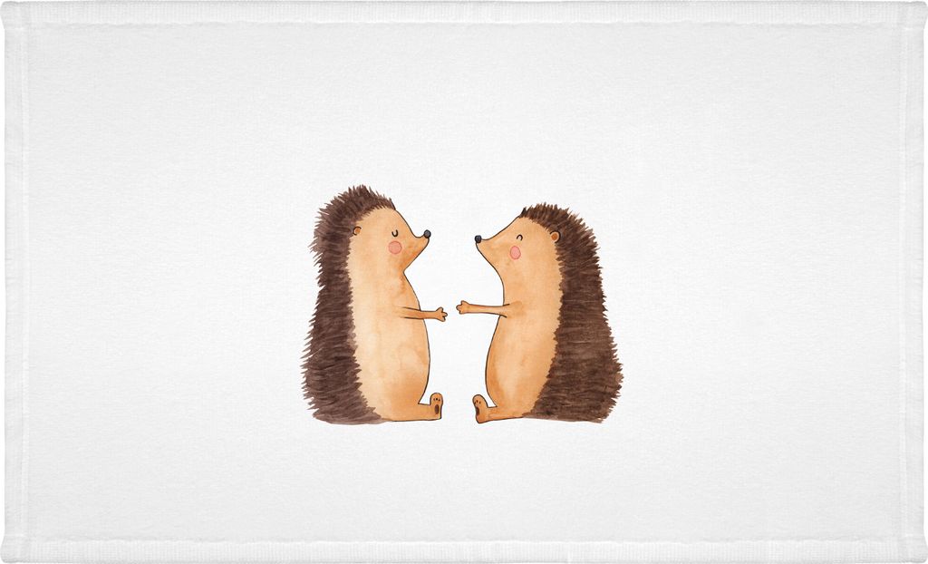 Mr. & Mrs. Panda Handtuch Igel Liebe - Weiß - Geschenk, baumwolle, Freundin, gesichtshandtuch, kleines, Jahrestag, Hochzeit, Hochzeitstag, Flausch...