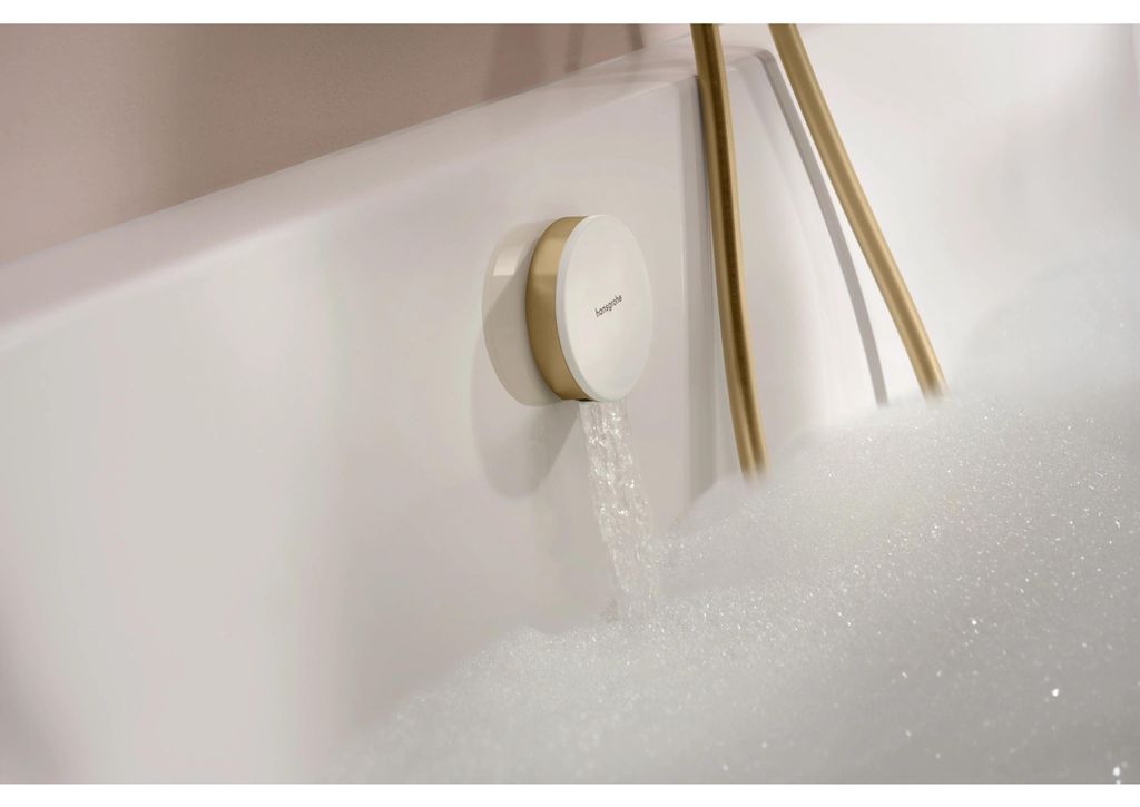 hansgrohe Ablauf- und Überlaufgarnitur, Fertigset, Exafill, Brushed Bronze Weiß Hochglanz, 1 Stk.