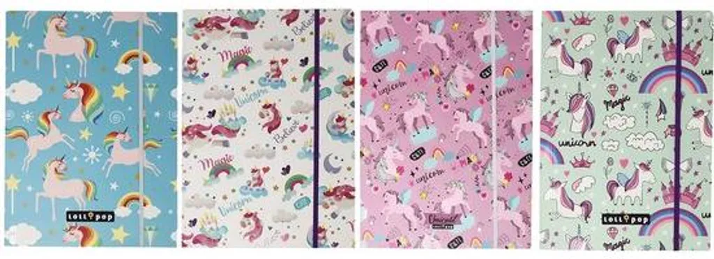 Classeur Licorne A4 DIN Haute Résistance avec Intérieur Décoré Rose