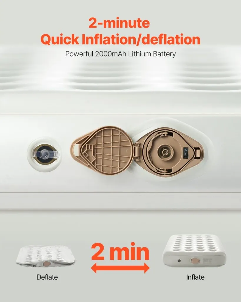Lit Gonflable de Camping 1 Place Premium Matelas d'Appoint Résistant