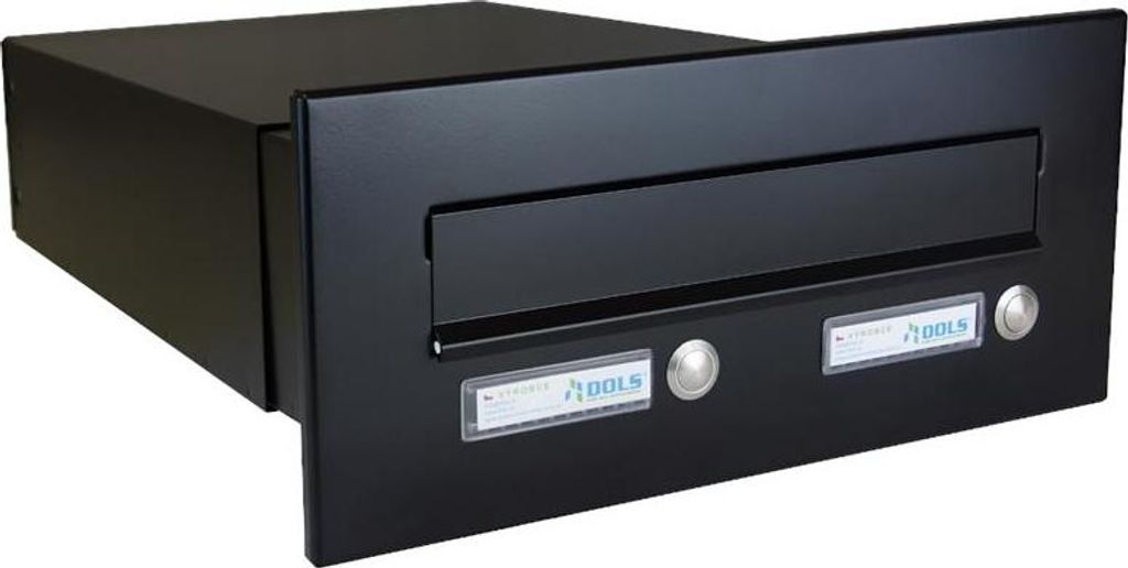 B-042 Durchwurfbriefkasten in RAL 7016 mit 2 Tastern