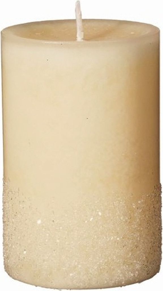 Glacier durchgefärbte Stumpen Kerzen Weihnachtskerzen 10 x 6,5 cm Bisquit