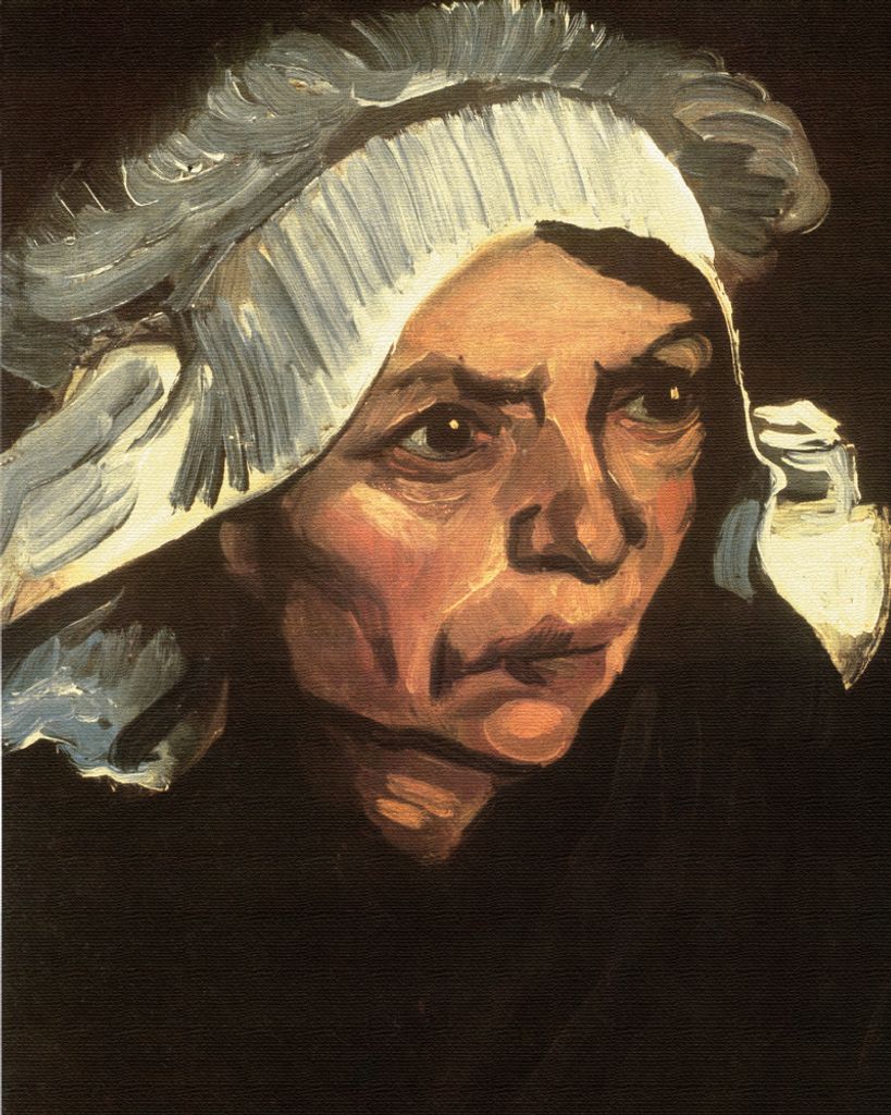Vincent Van Gogh Kunstdruck Bild - Kopf Einer Bäuerin Mit Weißer Haube (50 x 40 cm)