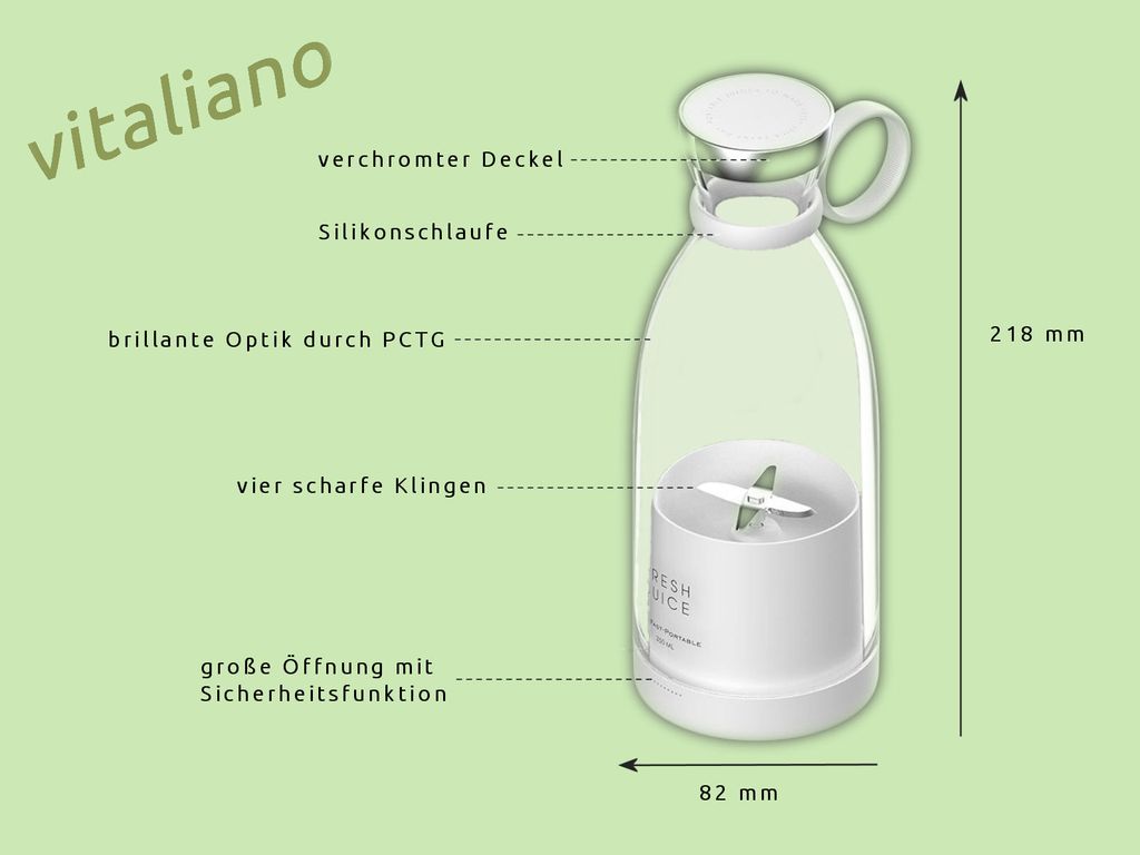 vitaliano Mixer Smoothie Maker to go, 350 ml, Kaufland.de