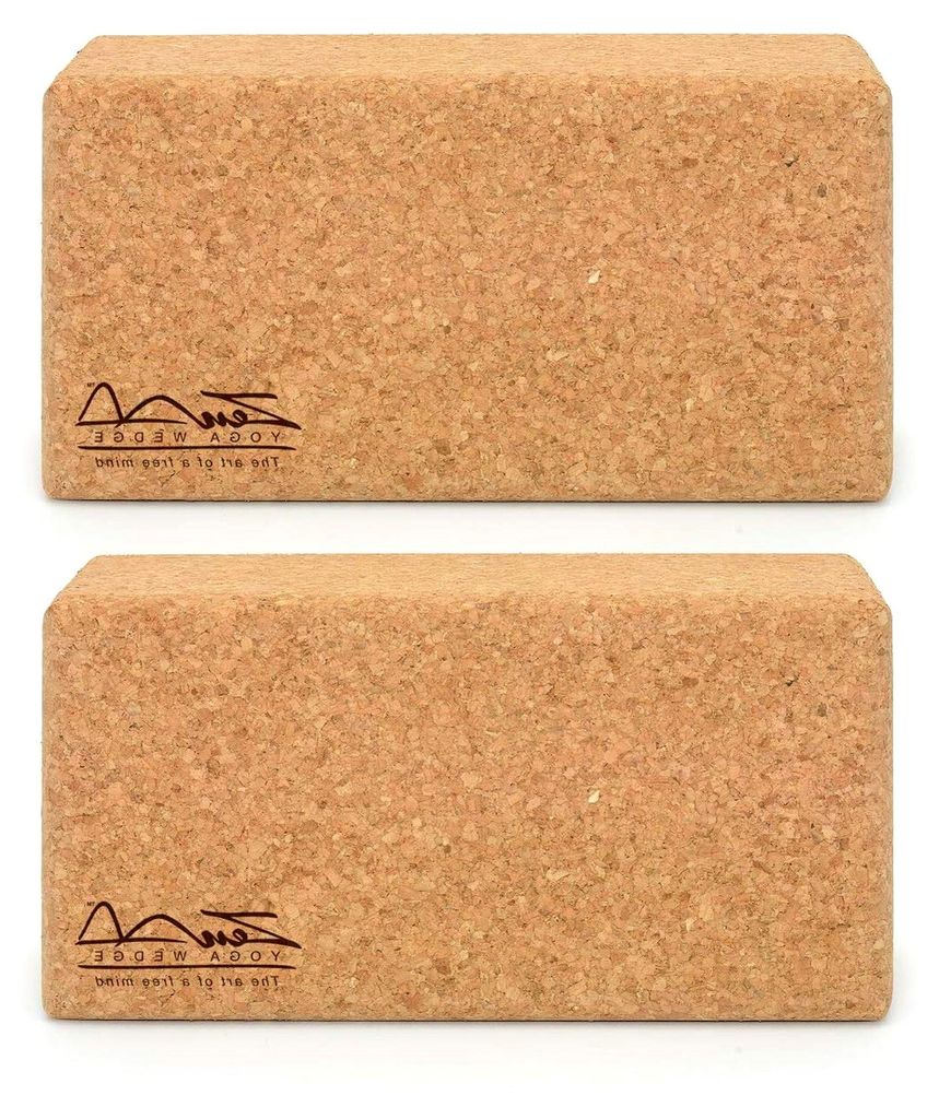 Kork Yoga Blöcke Set 2 Stück Standard - von ZenYogaWedge - 100% natürliches Material - Professionelle Blöcke für Yoga und Pilates - Rutschfest...