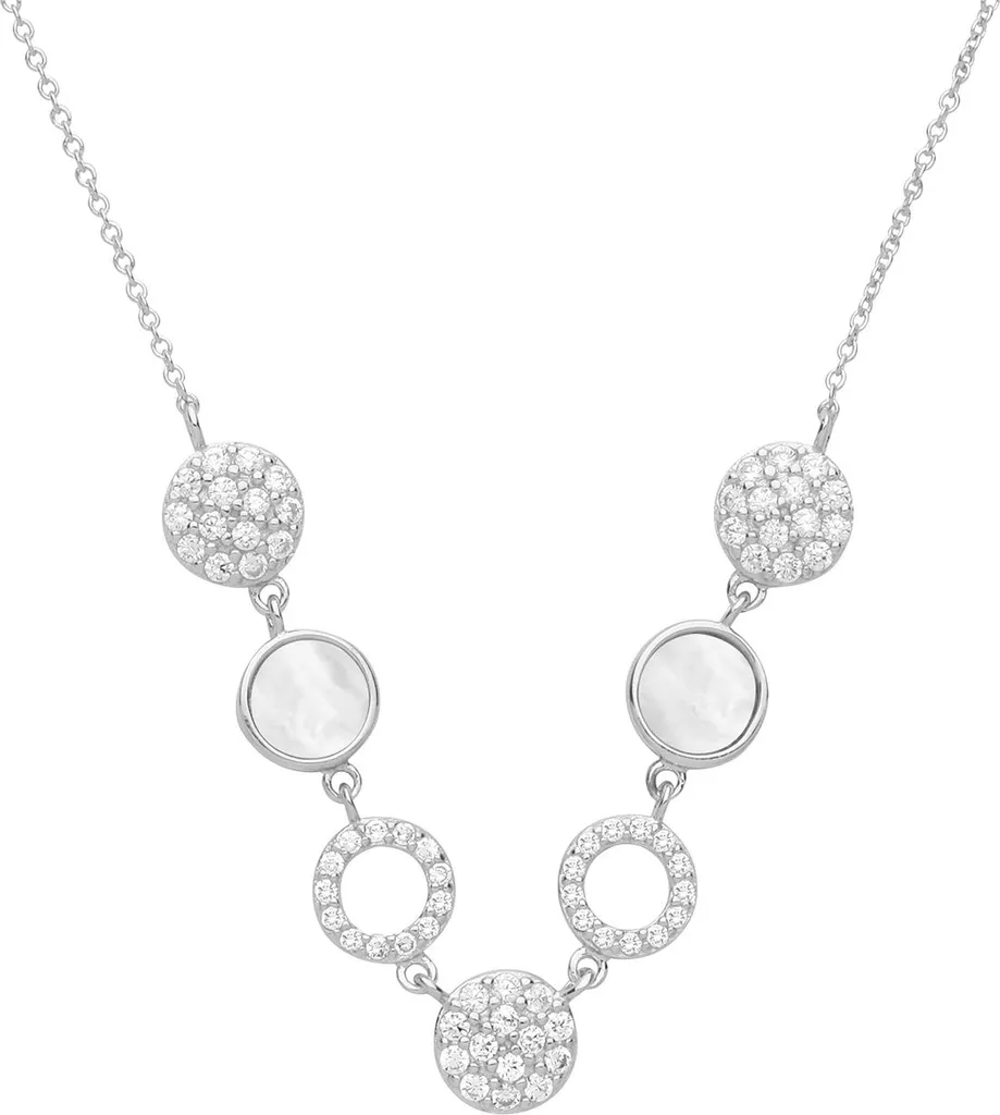 Collier en Argent 925 et Pendentif Iris Nacré pour Femme 43 cm