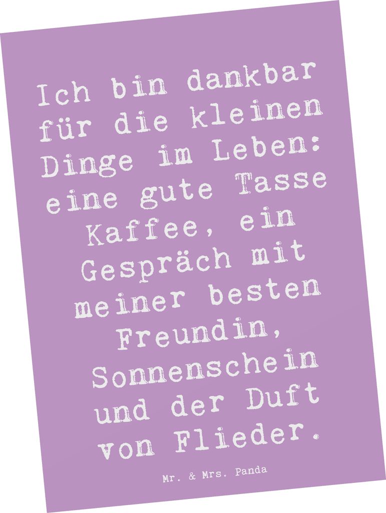 Mr. & Mrs. Panda Postkarte Spruch Dankbarkeit für kleine Produktbild 