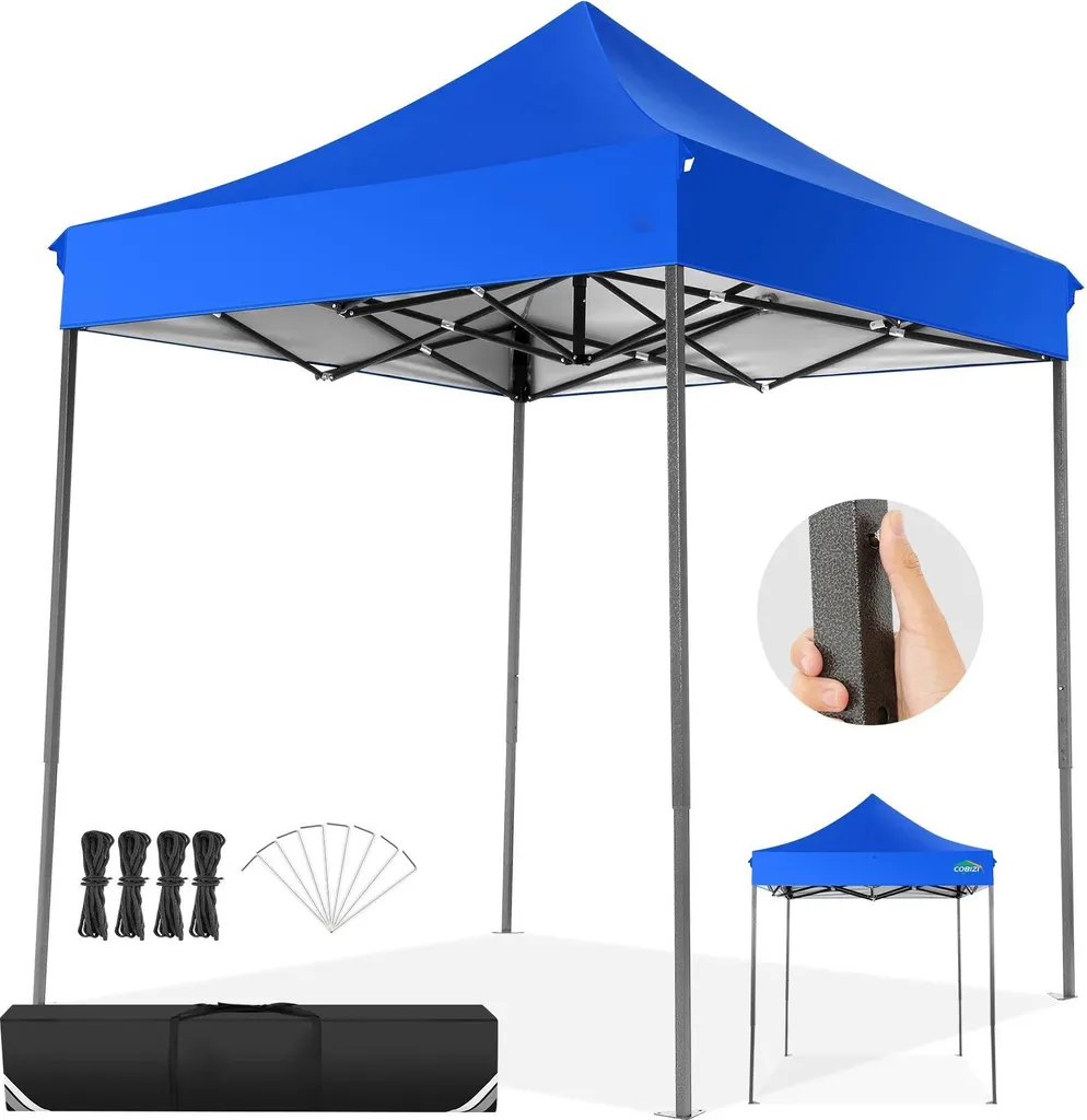 Pavillon pop-up bleu 3x3m montage facile et résistant aux intempéries
