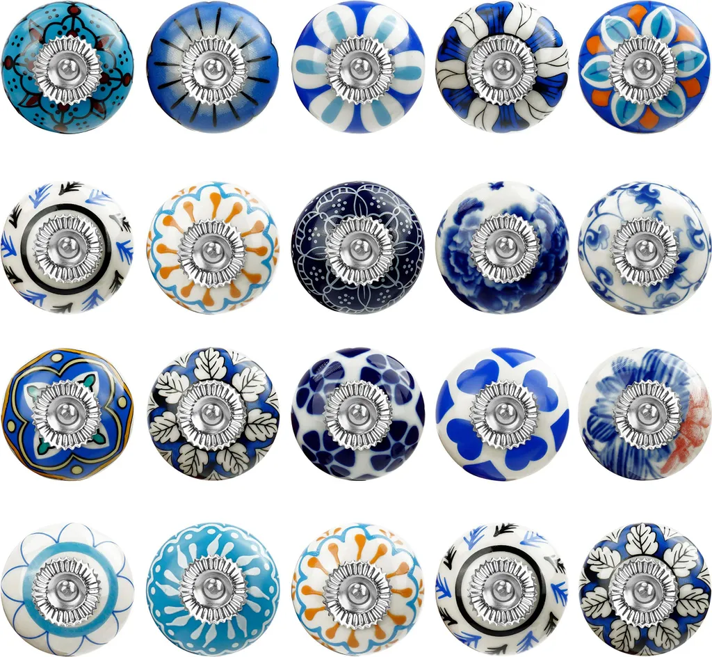 Boutons de meubles ronds en céramique colorée pour armoires et commodes