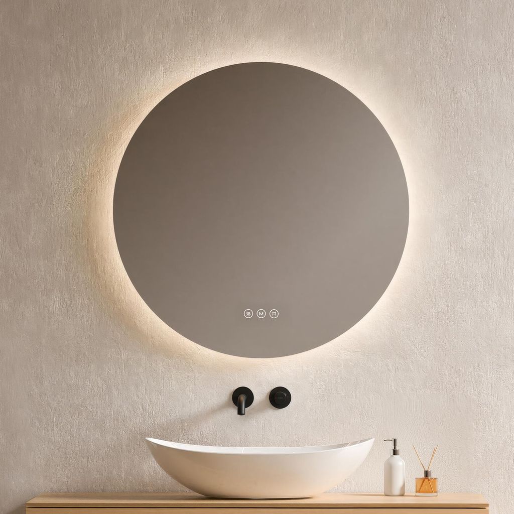 EMKE Specchio da bagno a LED rotondo da 80 cm con Immagine del prodotto 