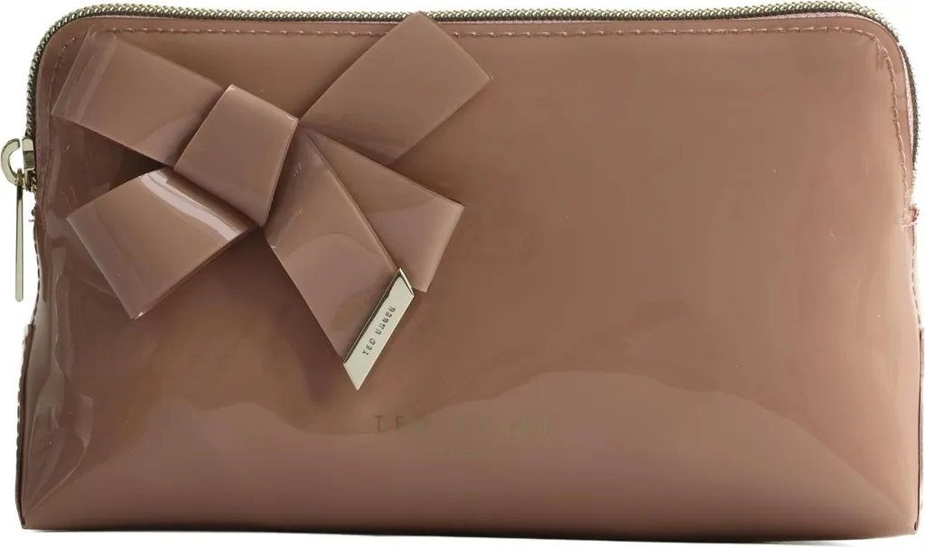 Ted Baker Nicolai Borsa da Viaggio Trucchi Rosa Antico con Fiocco