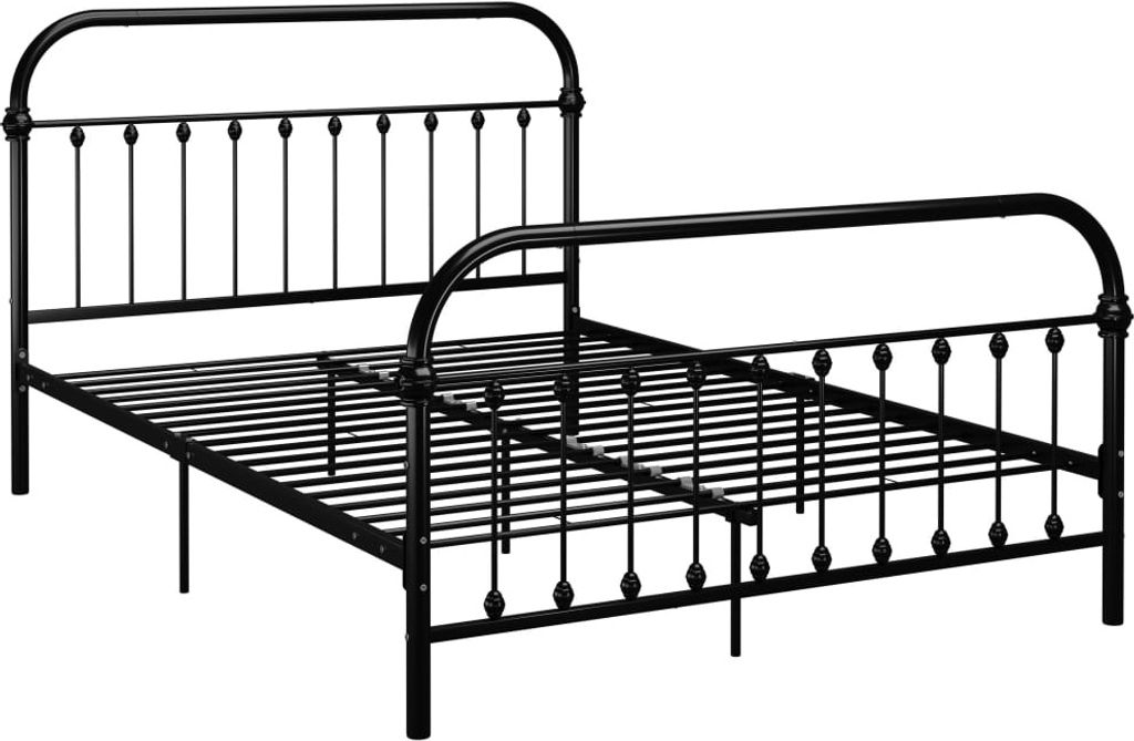 vidaXL Bettgestell Schwarz Metall 120x200 cm Produktbild 