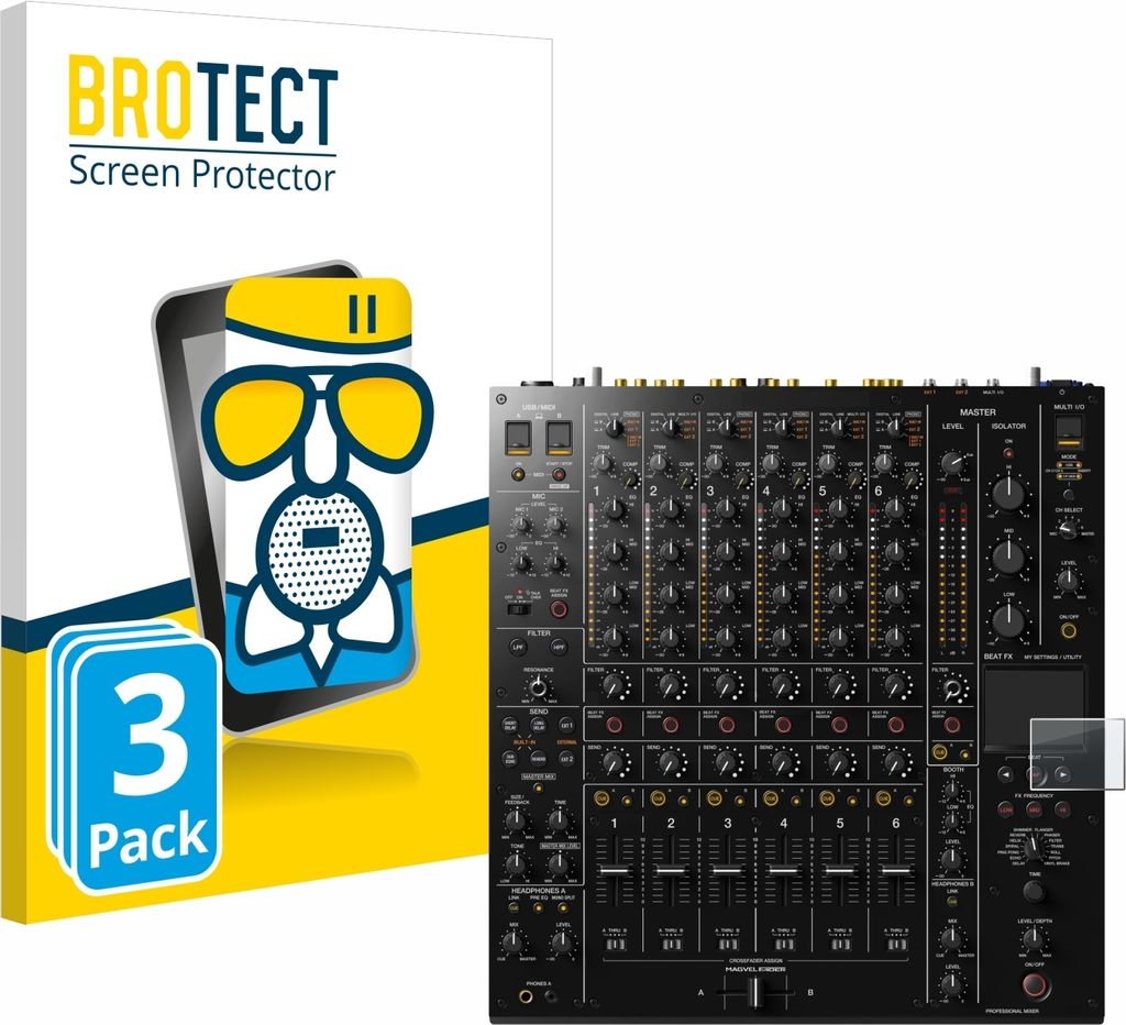 3x BROTECT Entspiegelungs Schutzglas für Pioneer DJM-V10 Schutzfolie Panzer Folie Glas Display Schutz matt