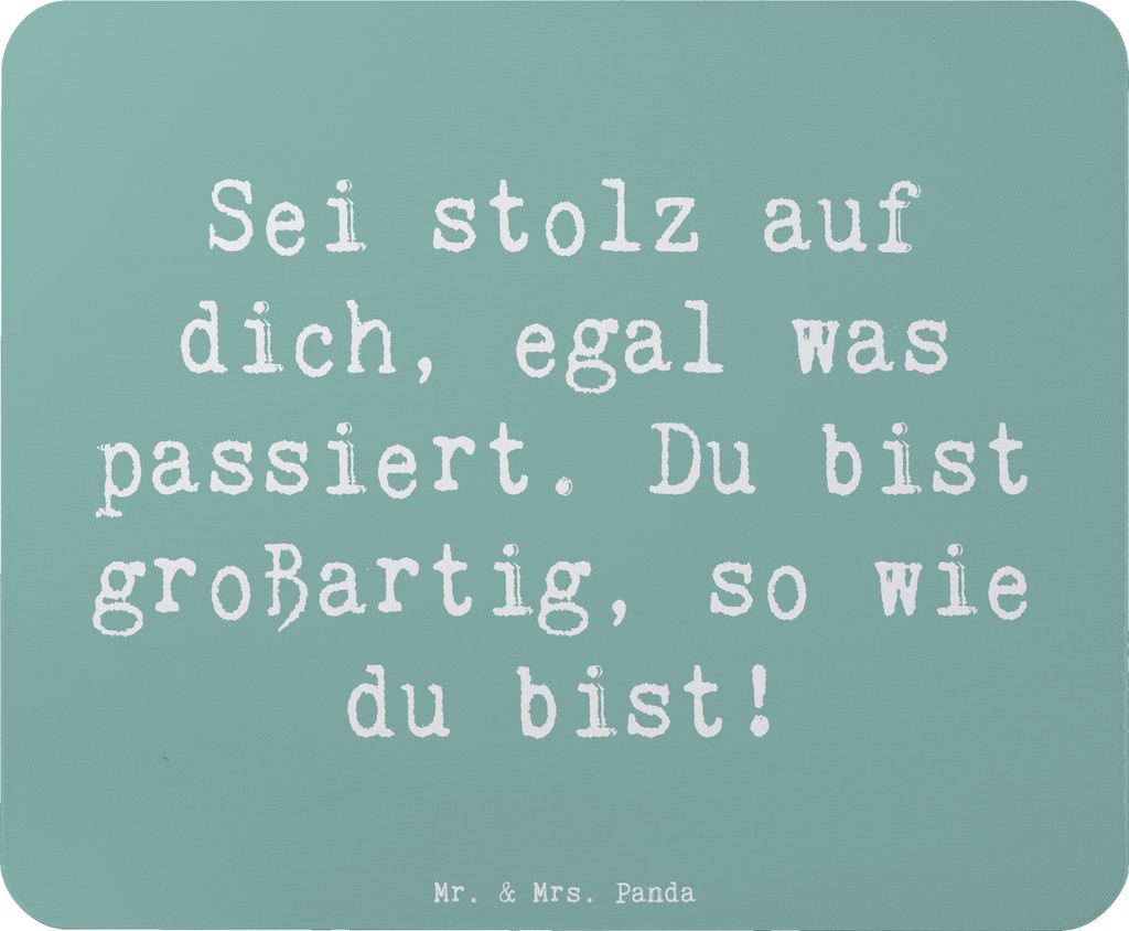 Mr. & Mrs. Panda Mauspad Spruch Mit Enttäuschungen umgehen Stolz - Meeresbrise - Geschenk, Lebensfreude, Selbstliebe, pc mausunterlage, Mouse Pad,...