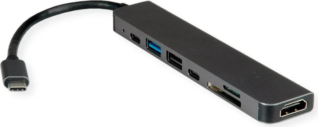 Hub USB-C Multidiffusion avec HDMI 4K et Lecteur Carte SD VALUE