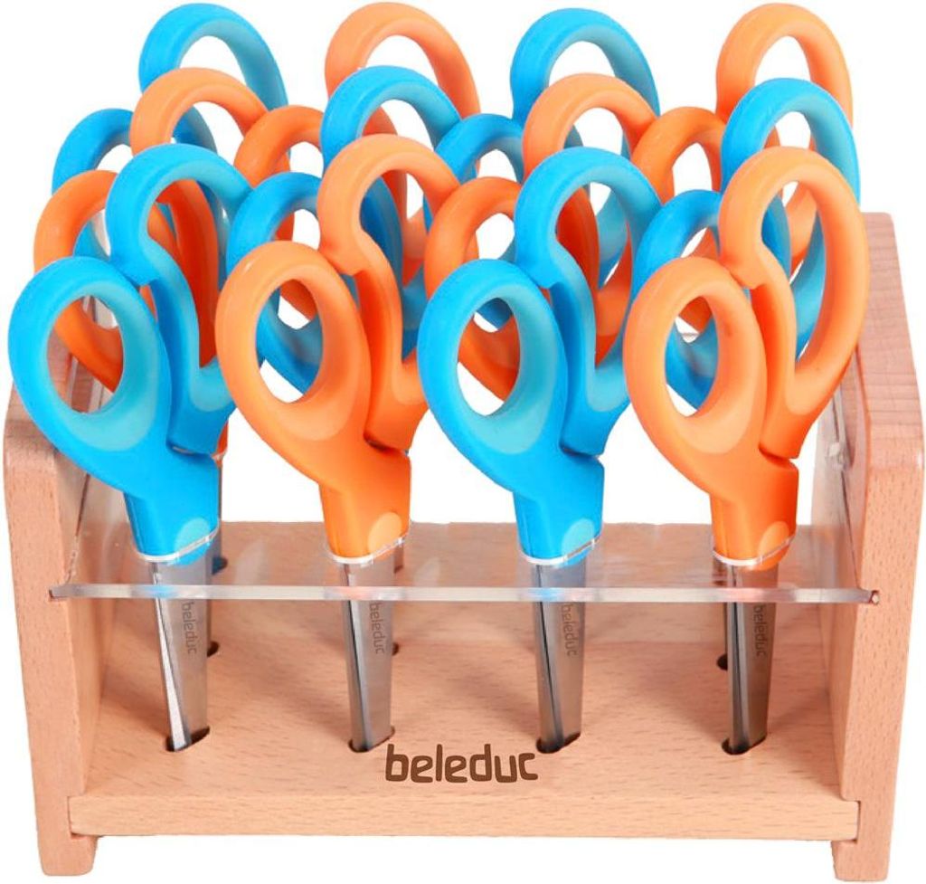 Bastelscheren Soft Grip, 12 Stück inkl. Ständer