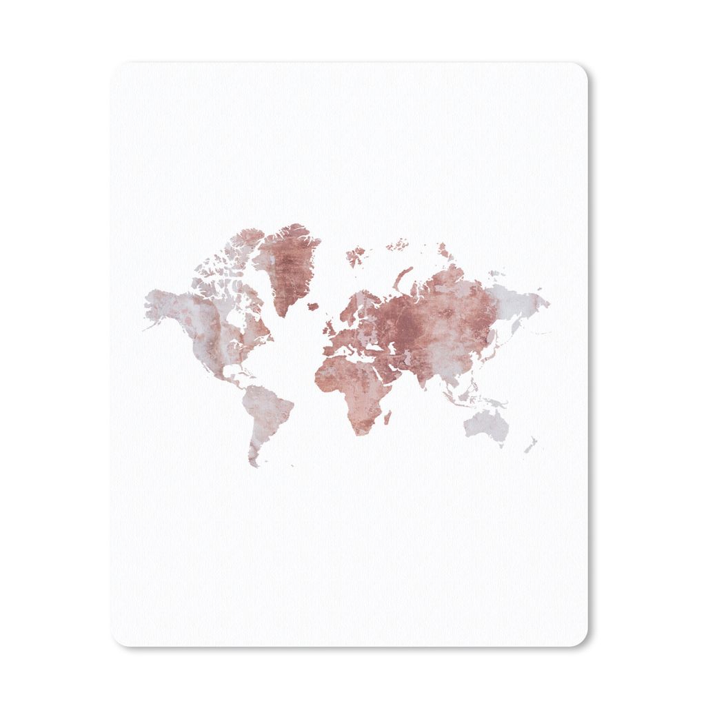 MuchoWow Mauspad Mousepad Weltkarte - Rosa - Marmor 19x23 cm - Mousepads - Maus Mat - Pad - Mausunterlage - Mauspads - Spielen