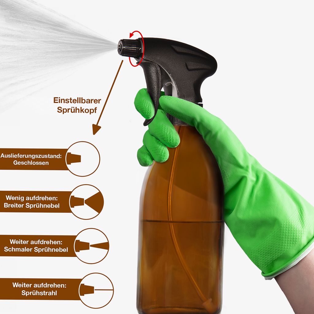 Oputec 2 x 500ml Sprühflaschen aus Glas zum Befüllen