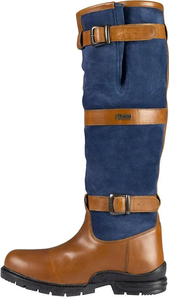 Bottes d'équitation Horka Highlander confortables cuir bleu 42