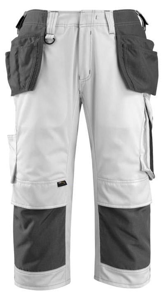 MASCOT Lindau Handwerker-Dreiviertel-Hose Größe C46, weiss/dunkelanthrazit | Packung (1 Stück)
