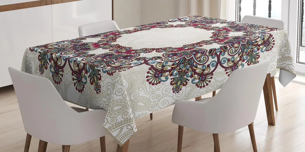 ABAKUHAUS Etnico Tovaglia, Mandala Boho, Rettangolare per Sala da
