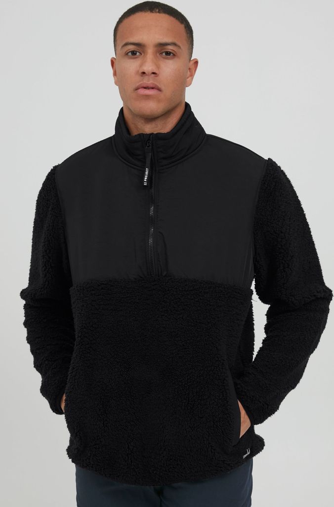 11 Project PRPiet Troyer Sweatshirt Herren Pullover Sweater mit Teddy Fell mit Stehkragen Regular Fit