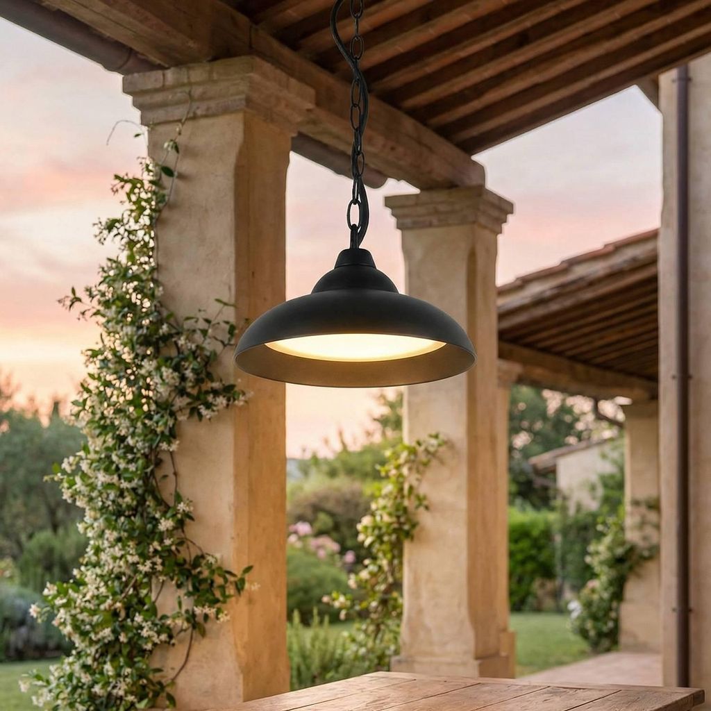 LED Außenlampe hängend 25 cm breit H: max. 73 cm IP44 3000 Produktbild 