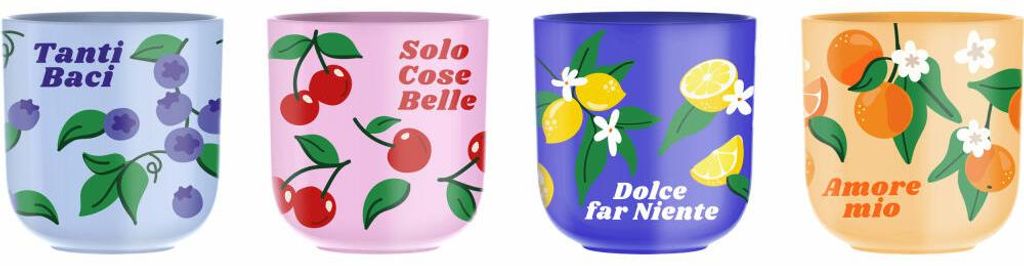 Bialetti Mercato Della Frutta Espressobecher, 4er Set, Produktbild 