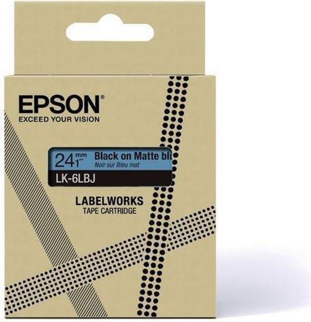 Epson 24mm blau schwarz LK-6LBJ Schriftband matt 8m