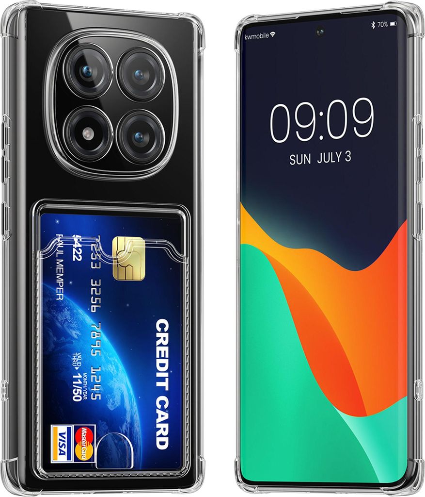 kwmobile Hülle mit Kartenfach kompatibel mit Xiaomi Redmi Note 14 Pro 5G / Redmi Note 14 Pro Plus 5G / Poco X7 - Handyhülle Redmi Note 14 Pro 5G /