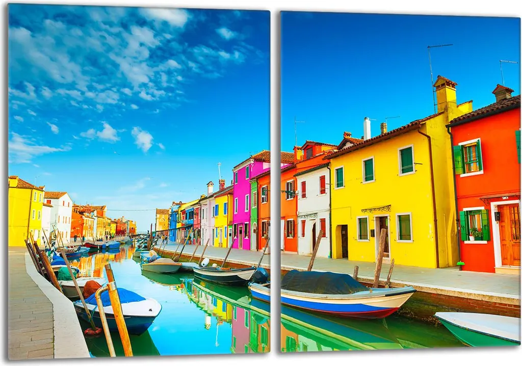 Set di piastre di copertura per piano cottura 2x40x52 cm in ceramica, rivestimento in vetro, ruote per piastrelle, paesaggio colorato