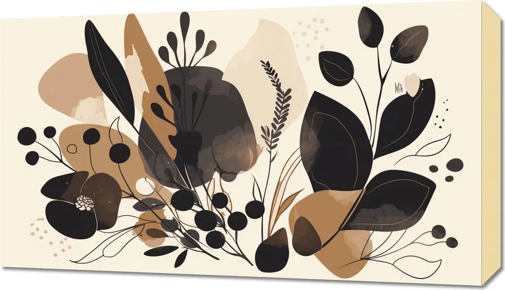 Offerta Quadro Moderno 70x40 Flora Toni Terra - Spedizione Rapida
