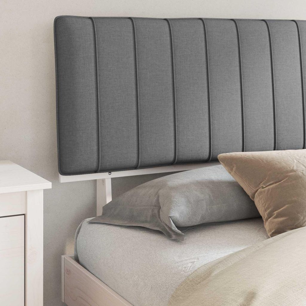 (Design 2026) Bettgestell mit gepolstertem Kopfteil Hellgrau 180 x 200cm - HOMMIE 644065 - Klassische BettenJugendbett Tagesbett