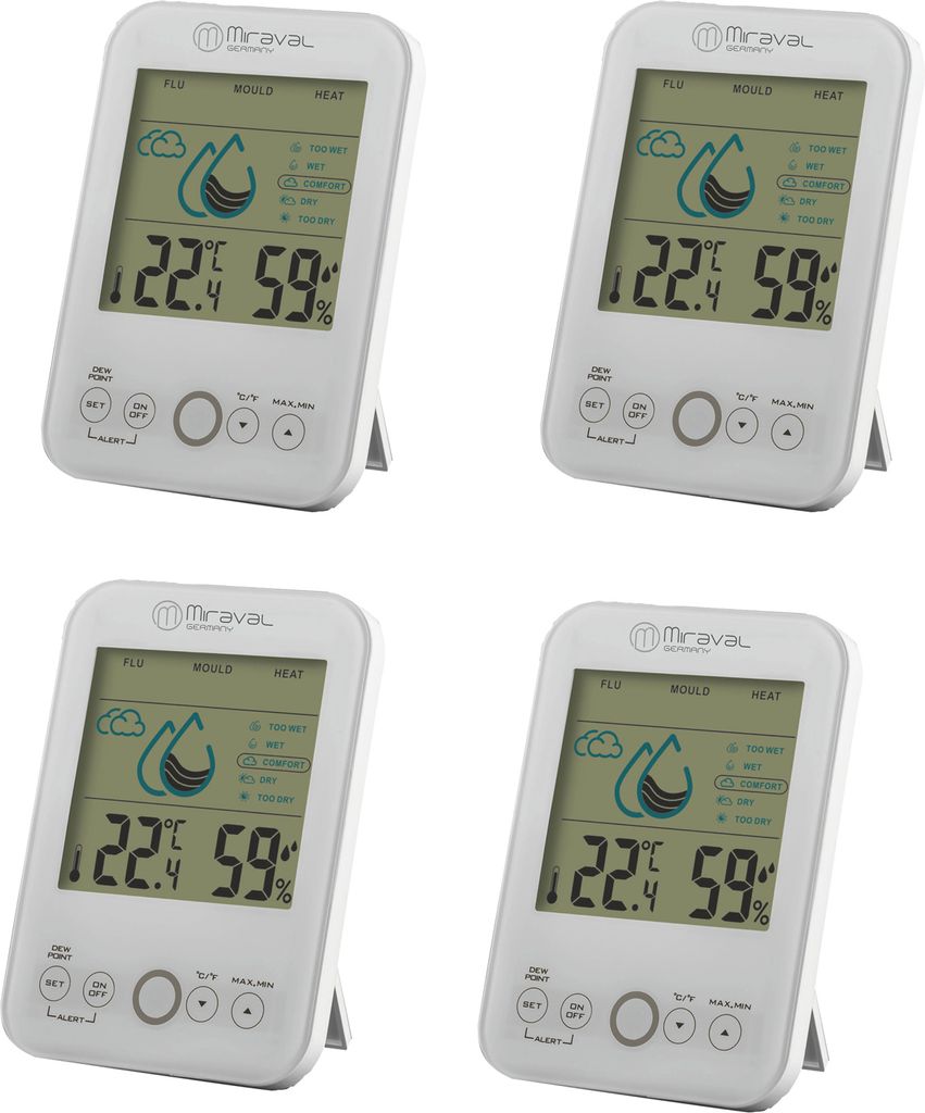 4x Miraval Raumklimastation Schimmelwarner 5 Stufen Produktbild 
