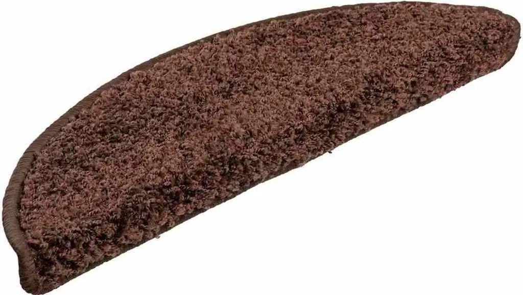 vidaXL Tapis d'escalier 20 pièces 56x17x3 cm brun demi-rond antidérapant