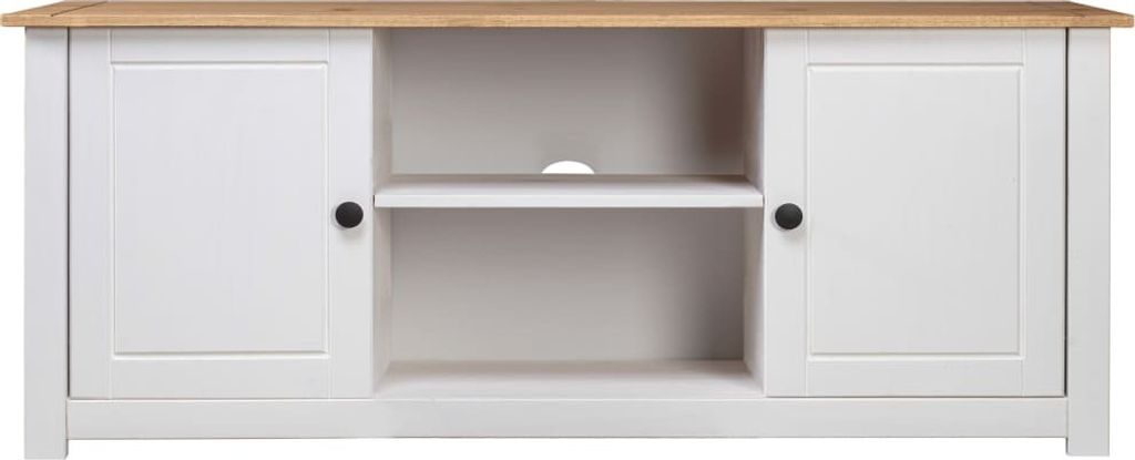 vidaXL TV-Schrank Weiß 120x40x50 cm Massivholz Produktbild 