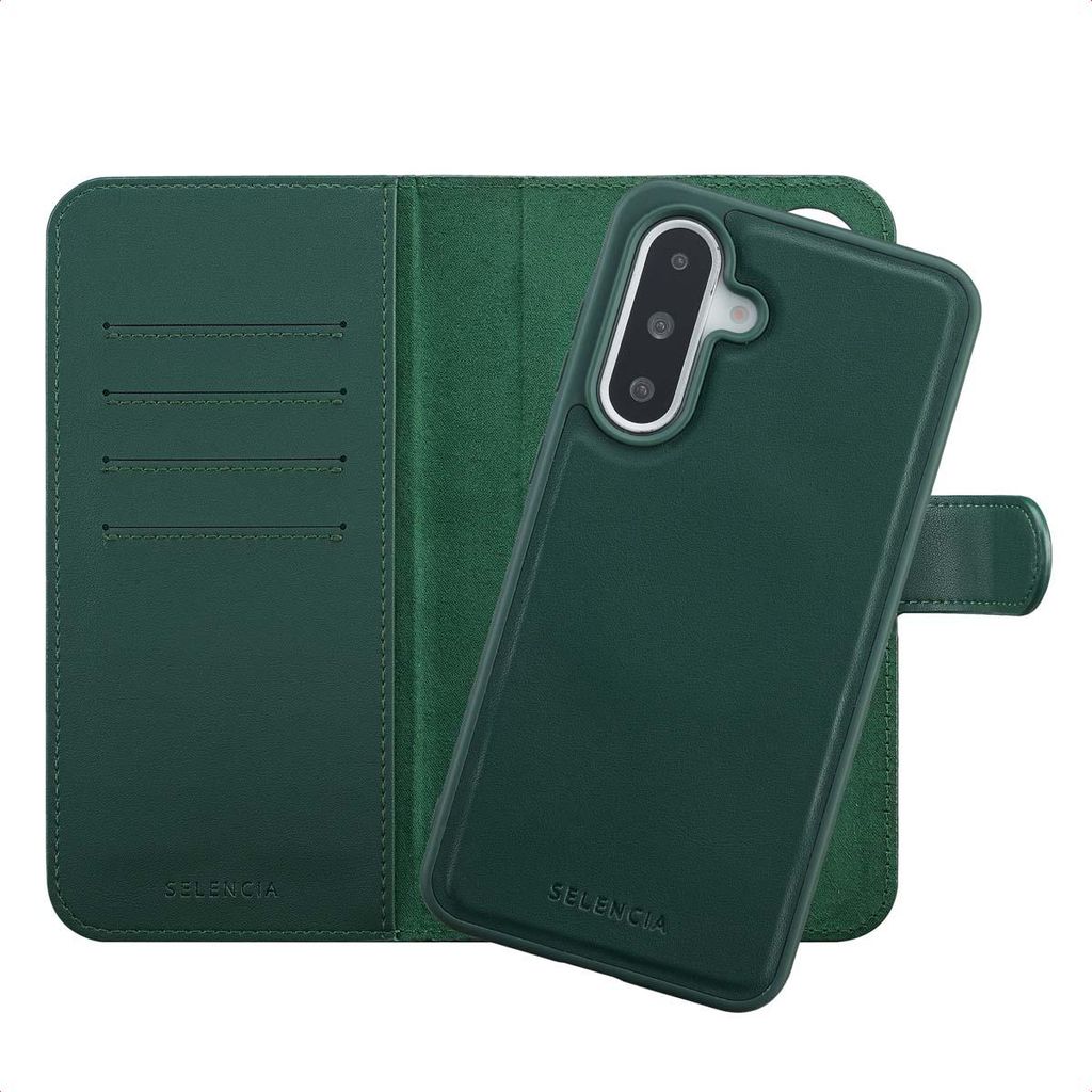 Selencia Olyn Abnehmbare Bookcase mit MagSafe Samsung Galaxy A36 - Grün