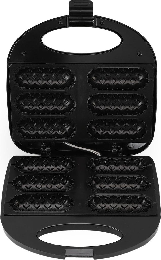 Corn Dog Maker Schnelles Erhitzen 6 Hotdogs Kapazität Automatische Temperaturkontrolle Anti Stick 750W Hot Dog Waffel Maschine EU Stecker 220V