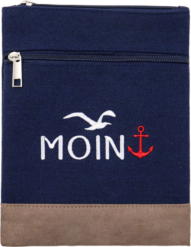 Leoberg Crossbag Tasche in verschiedenen Farben und Designs - Schultertasche aus Baumwolle in 302176-Blau-20