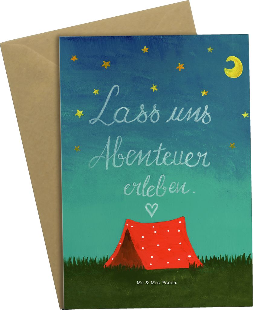 Mr. & Mrs. Panda neujahrskarte Abenteuer - Geschenk, osterkarten, Dekoration, glückwunschkarten, Urlaub, Klappkarte, Camping, weihnachtskarten, Sp...