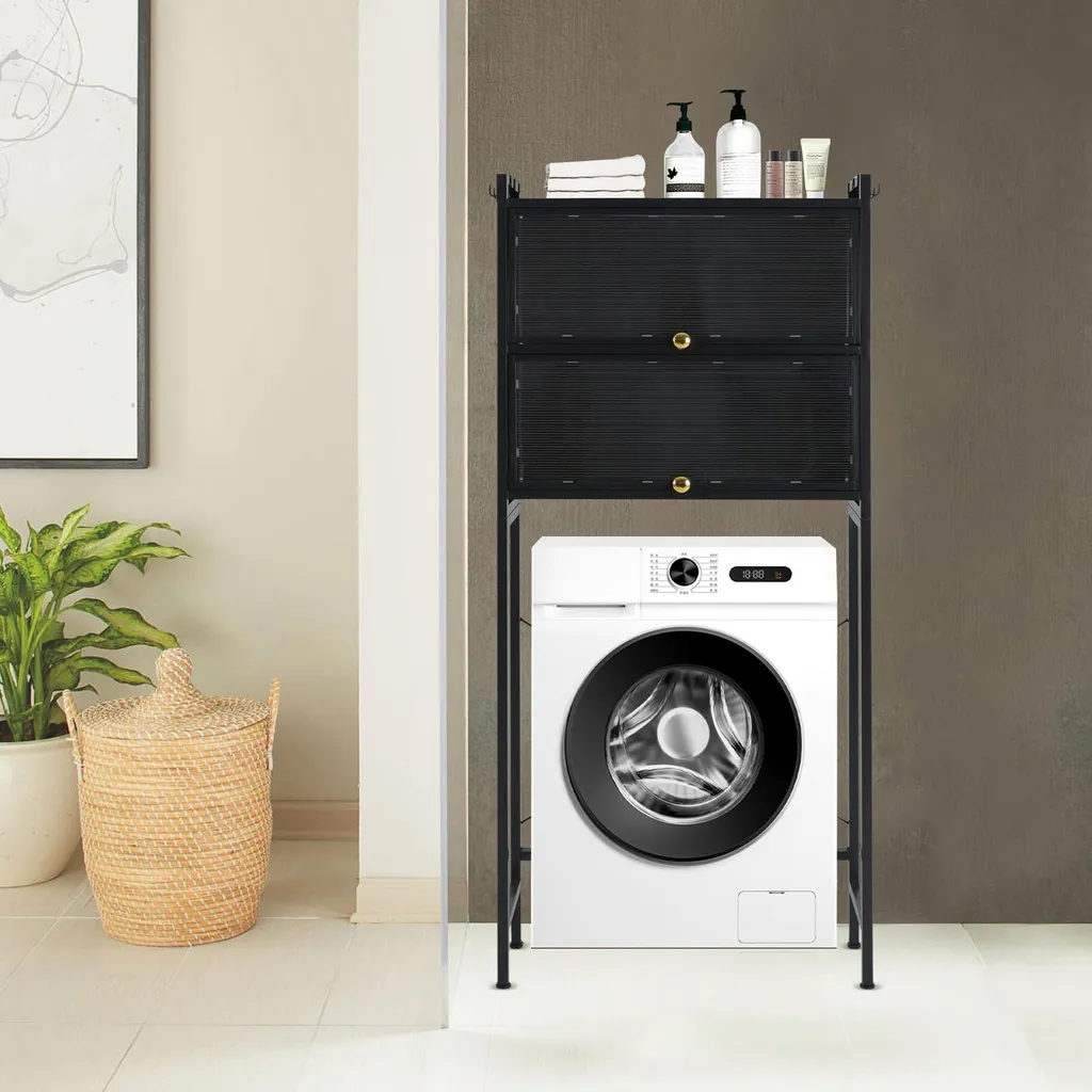 Support salle de bain design peu encombrant, métal noir haute densité - 5