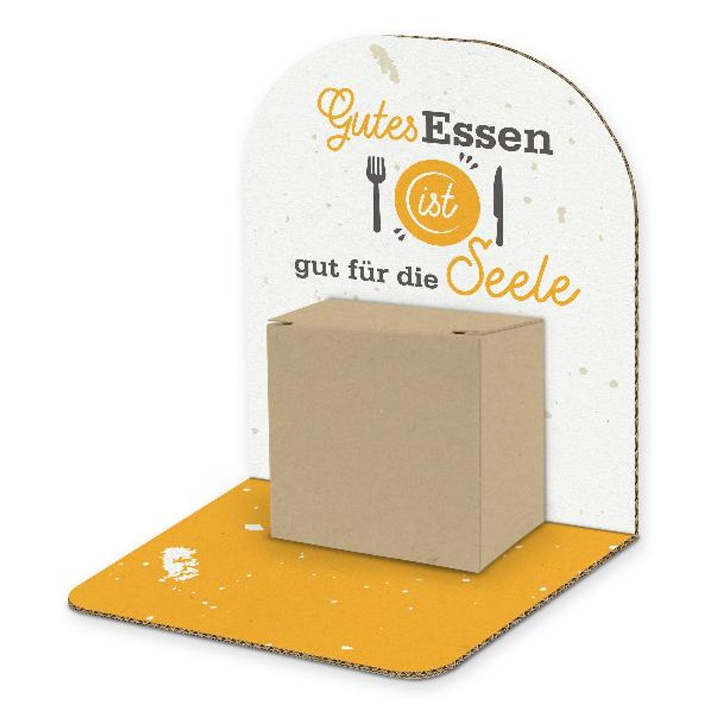 itenga Geldgeschenkverpackung Basic Gutes Essen I Aufsteller Würfel (Motiv 138)