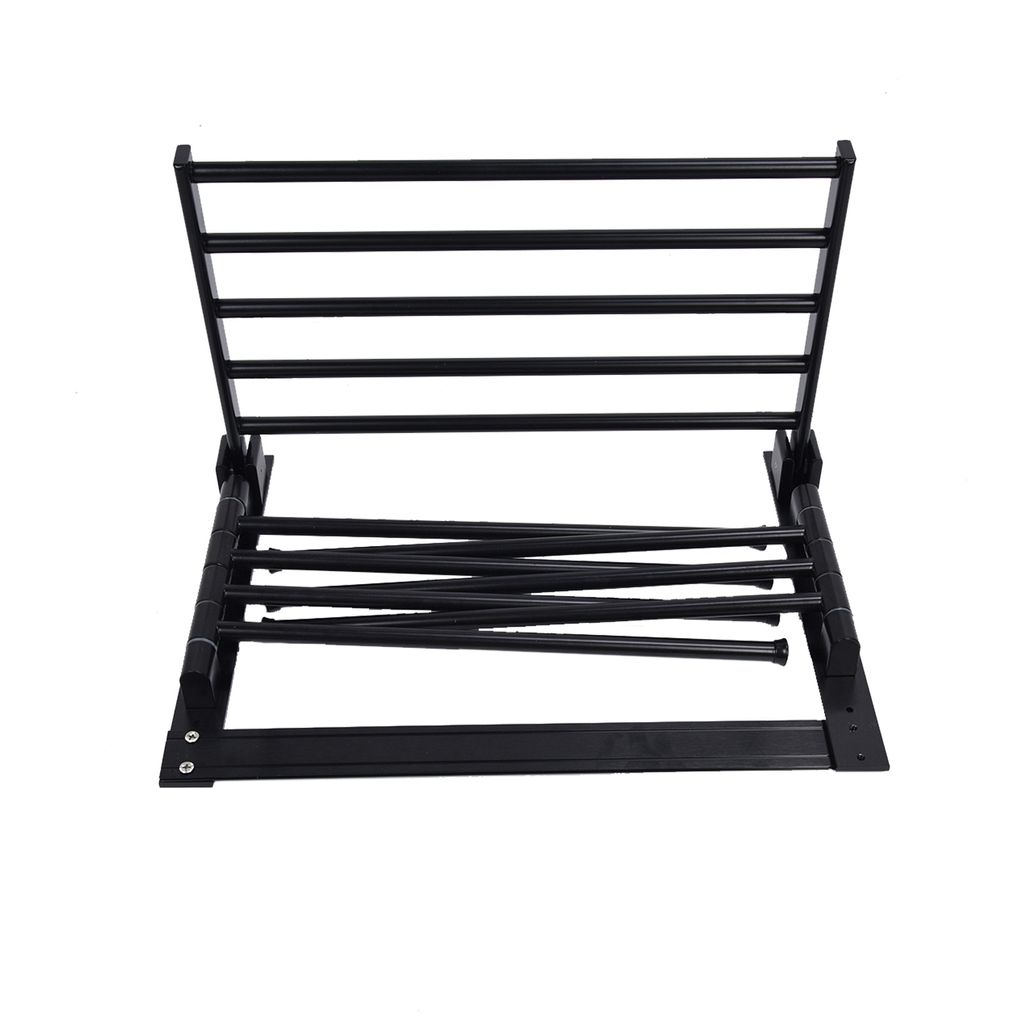 Wäscheständer Wäschetrockner Wand montiert rotierende Handtuchhalter mit Haken und Swing Arms für BadezimmerSchwarz