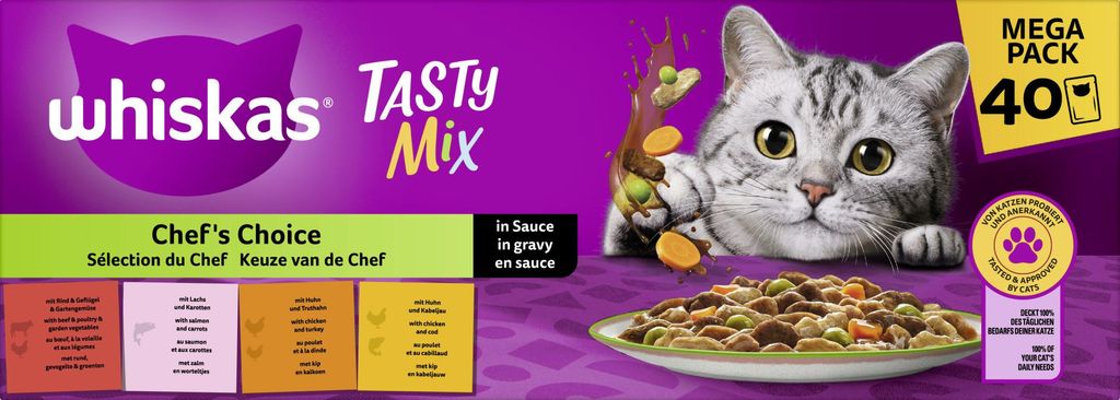 Whiskas Tasty Mix Katzennassfutter Adult 40 x 85 g Fisch in Produktbild 