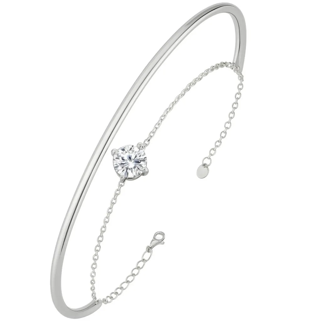 Regalo Donna: Bracciale Moissanite 1 Carato Argento 925 Oro 14K